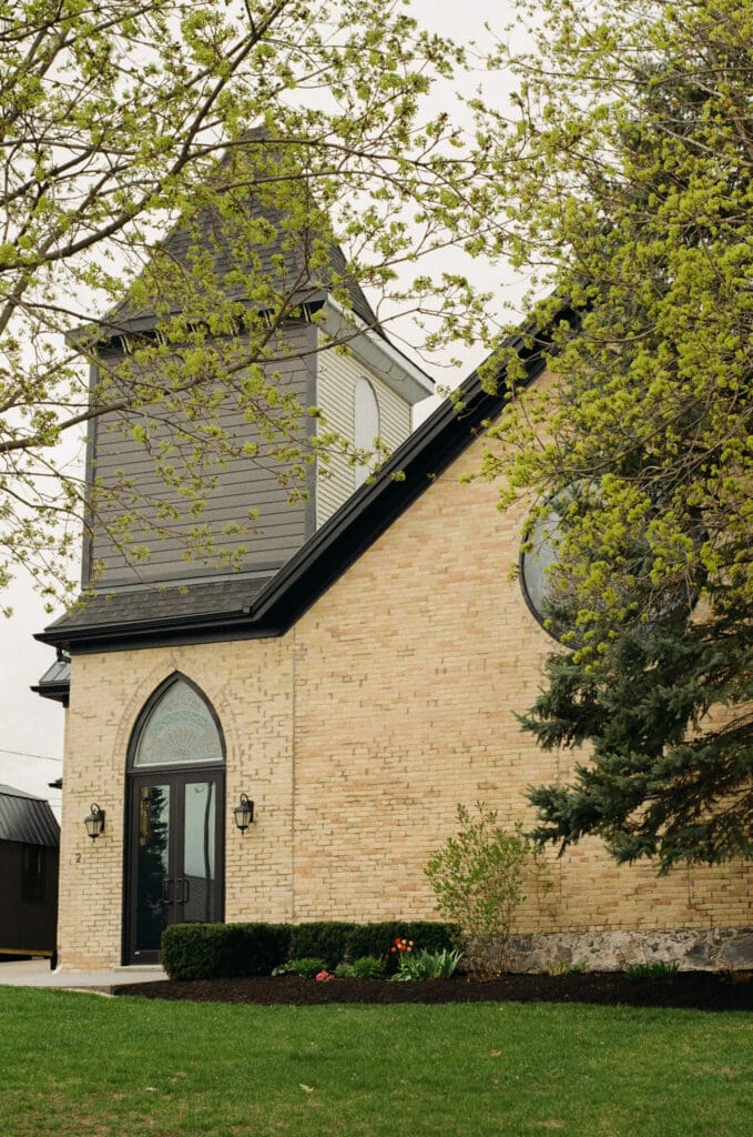 Elegant wedding reception at Two Cross Commons Elmira, photographed with timeless 35mm film