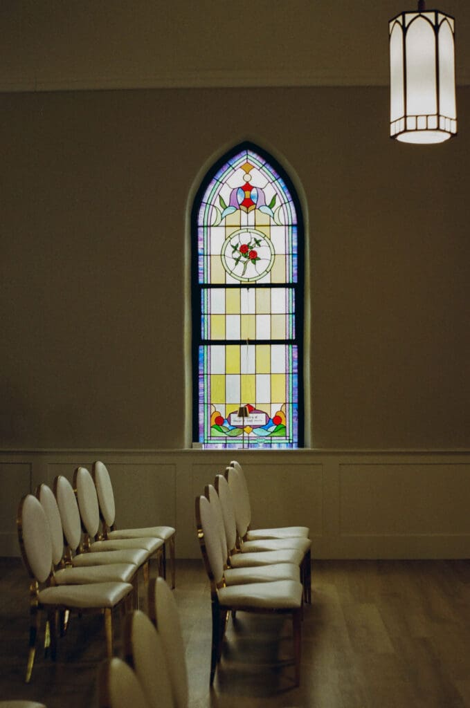 Vintage-inspired wedding ceremony in Elmira Ontario’s Two Cross Commons, fine art film photography